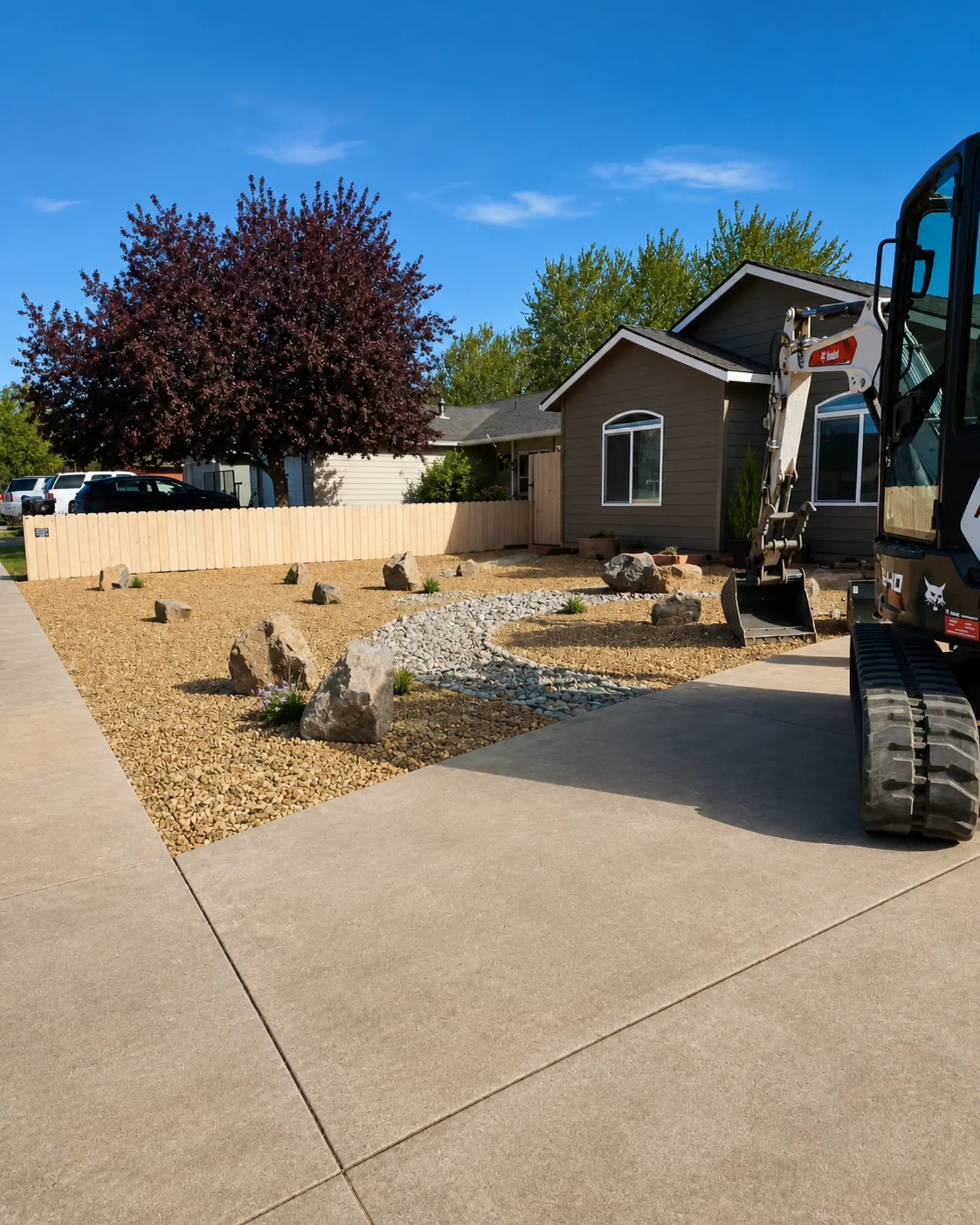 Front Yard Excavation — Landscape Remodeling by Almog Construction, licensed Oregon general contractor CCB #241934.