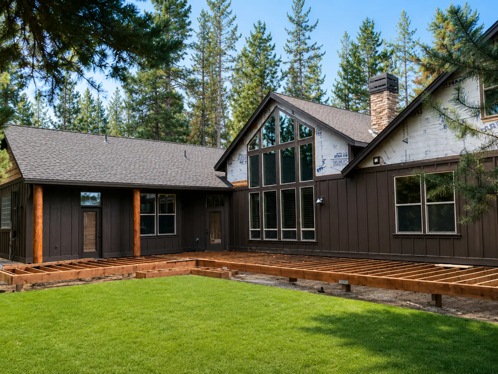 Exterior Addition and Deck Framing — Home Additions by Almog Construction, licensed Oregon general contractor CCB #241934.