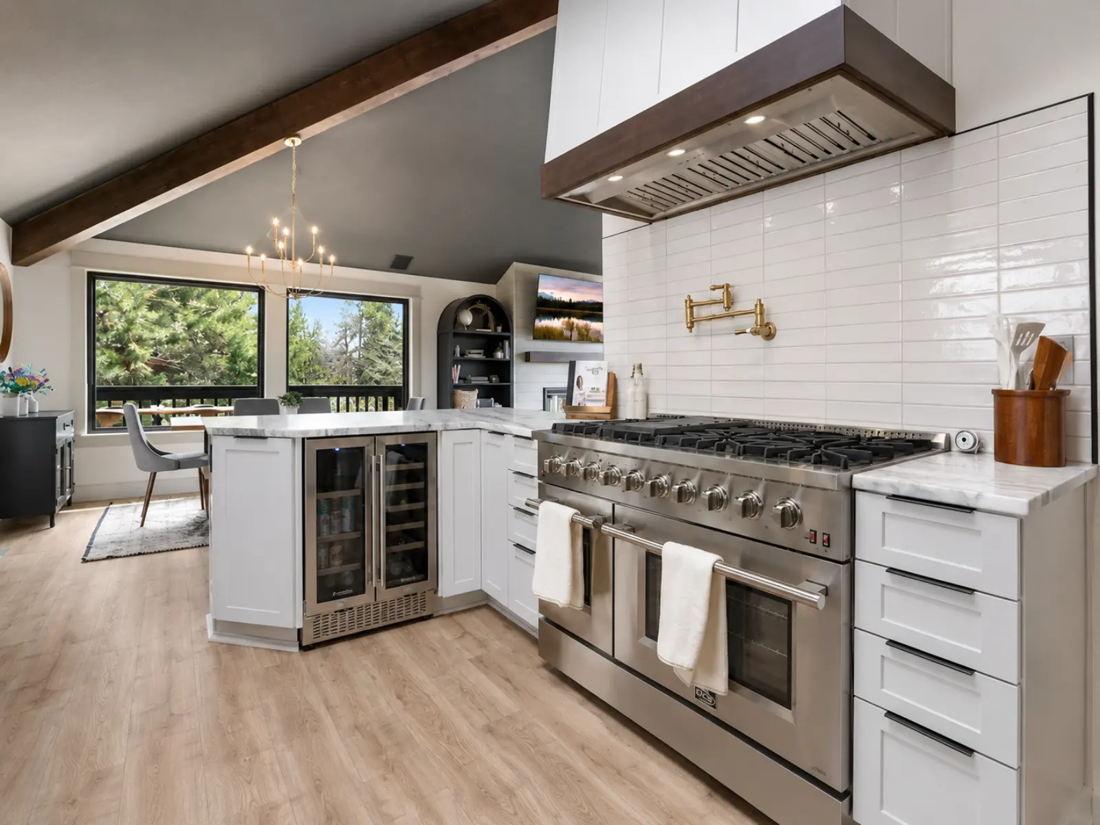 Range and Custom Hood Feature — Kitchen Remodeling by Almog Construction, licensed Oregon general contractor CCB #241934.